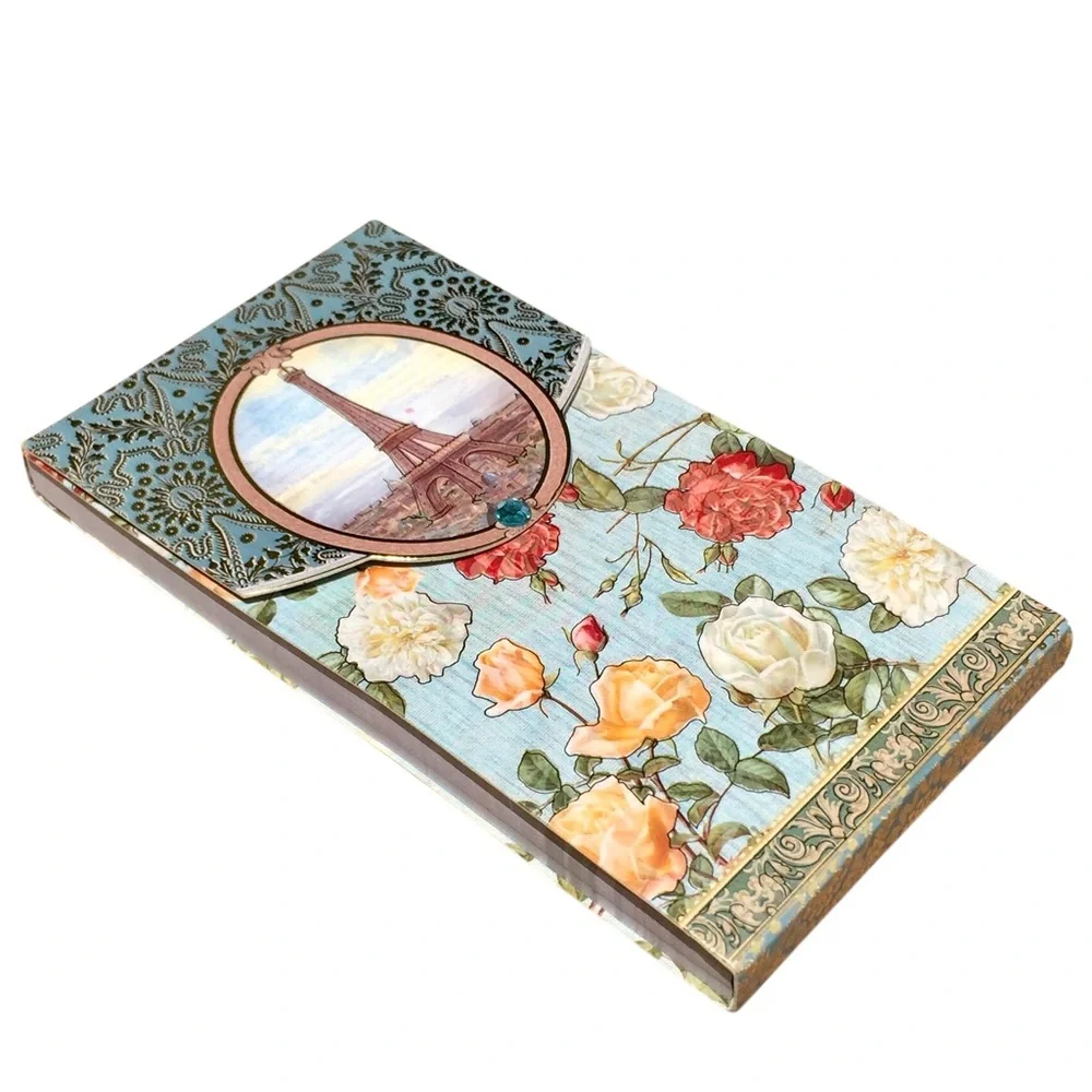 Punch Studio Embellished Long Notepad: Paris Eiffel Tower in Bloom (97698)